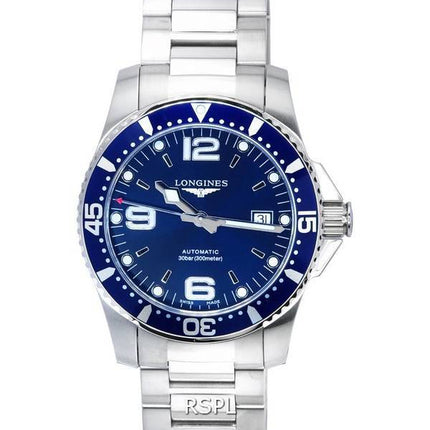 Longines HydroConquest Sunray Blue With Super-LumiNova Dial Automatic Diver's L3.742.4.96.6 300M Men's Watch