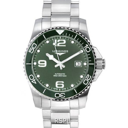 Longines HydroConquest Matt Green With Super-LumiNova Dial Automatic Diver's L3.781.4.06.6 300M Men's Watch