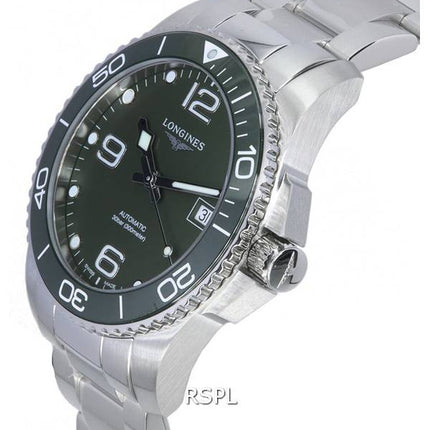 Longines HydroConquest Matt Green With Super-LumiNova Dial Automatic Diver's L3.781.4.06.6 300M Men's Watch