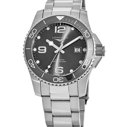 Longines HydroConquest Stainless Steel Grey Dial Automatic Diver's L3.781.4.76.6 300M Men's Watch