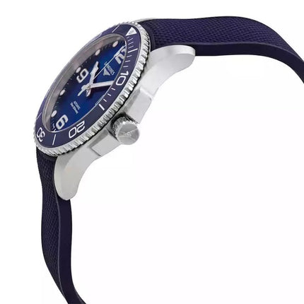 Longines Hydroconquest Rubber Strap Sunray Blue Dial Automatic Divers L3.781.4.96.9 300M Mens Watch