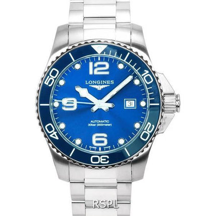 Longines HydroConquest Sunray Blue With Super-LumiNova Dial Automatic Diver's L3.782.4.96.6 300M Men's Watch