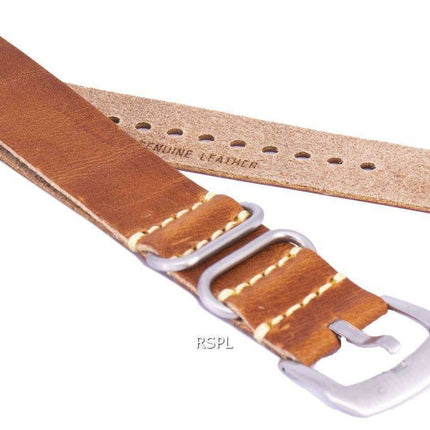 Brown Ratio Brand Leather Watch Strap 22mm