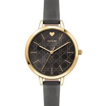 Oui & Me Petite Amourette Dark Grey Dial Leather Strap Quartz ME010150 Women's Watch