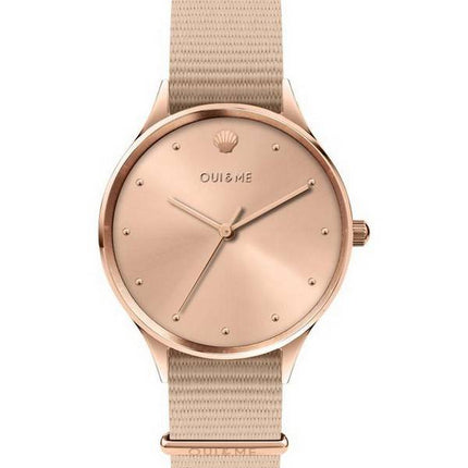 Oui & Me Petite Bichette Rose Gold Sunray Dial Nylon Strap Quartz ME010199 Women's Watch