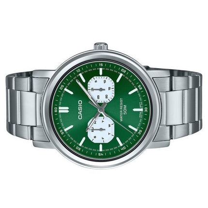 Casio Standard Analog Stainless Steel Green Dial Quartz MTP-E335D-3EV Men's Watch