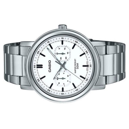 Casio Standard Analog Stainless Steel White Dial Quartz MTP-E335D-7EV Men's Watch