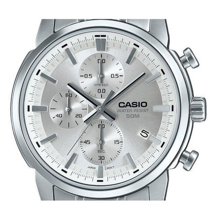 Casio Standard Analog Chronograph Stainless Steel Silver Dial Quartz MTP-E510D-7AV Men's Watch