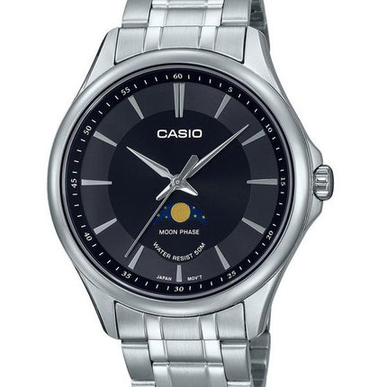 Casio Standard Analog Moon Phase Black Dial Quartz MTP-M100D-1A Mens Watch