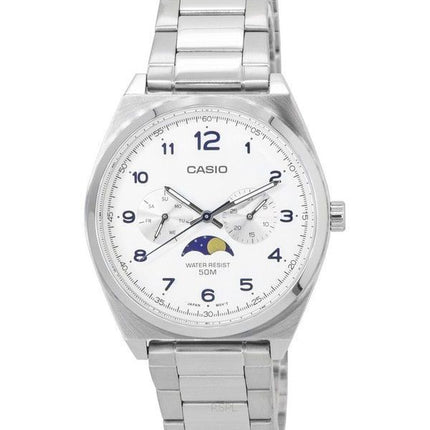 Casio Standard Analog Moon Phase White Dial Quartz MTP-M300D-7A MTPM300D-7 Men's Watch