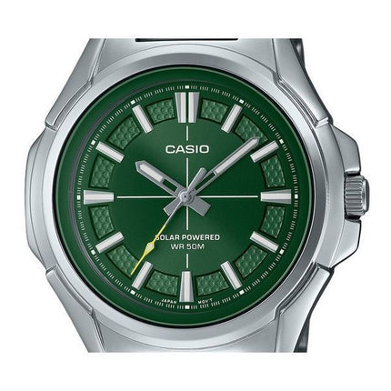 Casio Standard Analog Stainless Steel Green Dial Solar MTP-RS100D-3AV Men's Watch