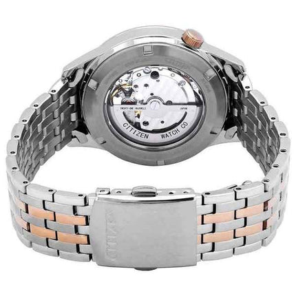 Citizen Two Tone Stainless Steel Open Heart White Dial Automatic NH9136-88A Mens Watch