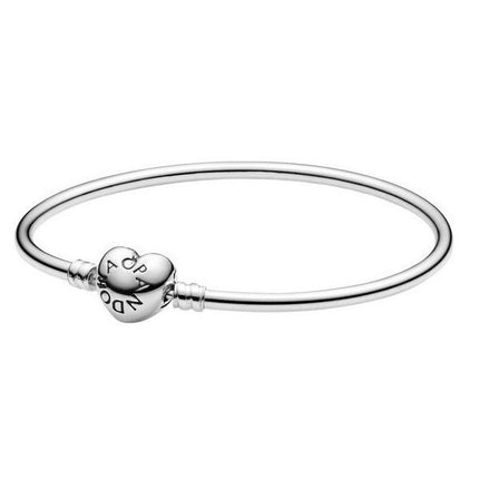 Pandora Moments Heart Clasp Bangle Bracelet 596268-17 For Women