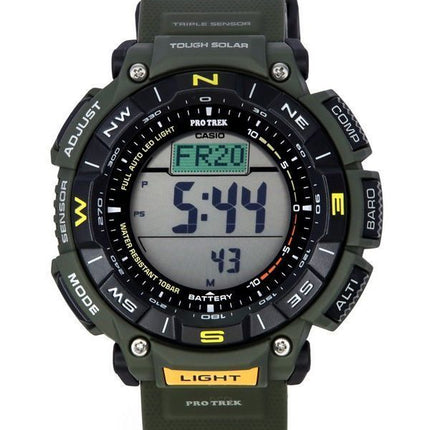 Casio Pro Trek Digital Green Bio Based Resin Strap Tough Solar PRG-340-3 100M Mens Watch