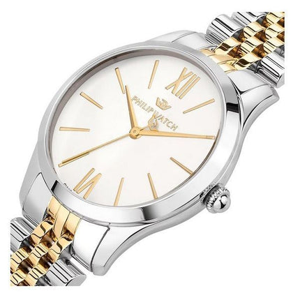 Philip Watch Grace Two Tone Stainless Steel White Dial Quartz R8253208516 100M Womens Watch