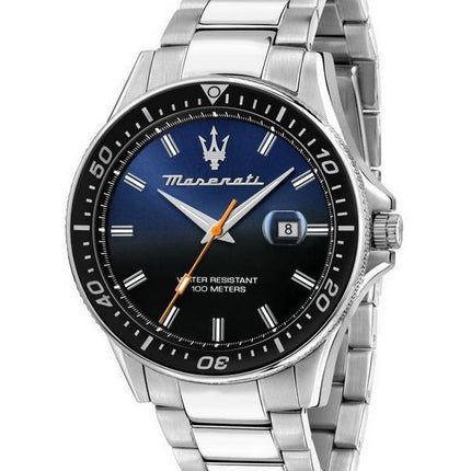 Maserati Sfida Stainless Steel Black And Blue Dial Quartz R8853140001 100M Men's Watch