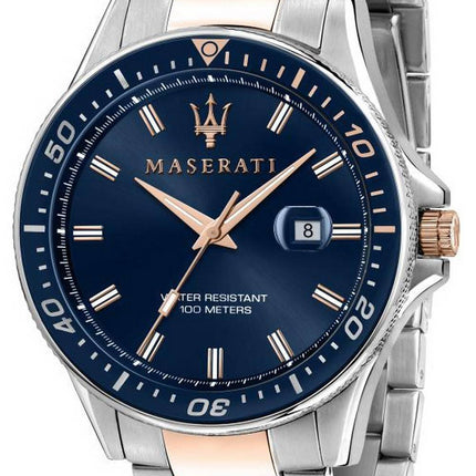 Maserati Sfida Blue Dial Two Tone Stainless Steel Quartz R8853140003 100M Men's Watch