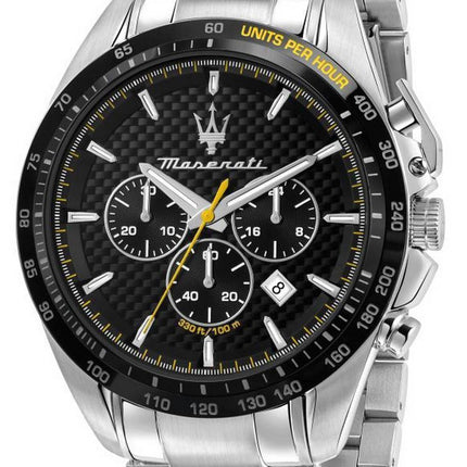 Maserati Traguardo Chronograph Black Dial Stainless Steel Quartz R8873612042 100M Men's Watch