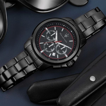 Maserati Successo Limited Edition Chronograph Stainless Steel Black Dial Quartz R8873621027 Men's Watch