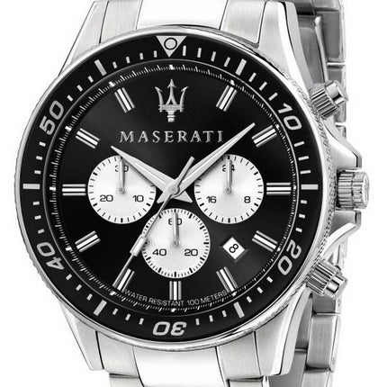 Maserati Sfida Chronograph Black Dial Stainless Steel Quartz R8873640004 100M Men's Watch