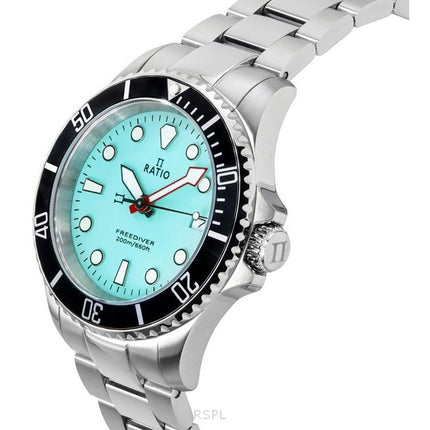 Ratio FreeDiver Sapphire Stainless Steel Ice Blue Dial Quartz RTF032 200M Men's Watch