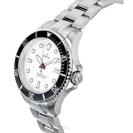 Ratio FreeDiver Sapphire Stainless Steel White Dial Quartz RTFL802 200M Women's Watch