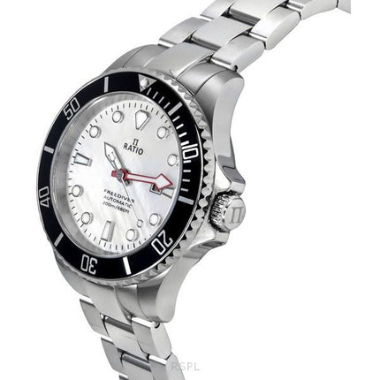 Ratio FreeDiver Sapphire Stainless Steel White Mother Of Pearl Dial Automatic RTFL841 200M Women's Watch