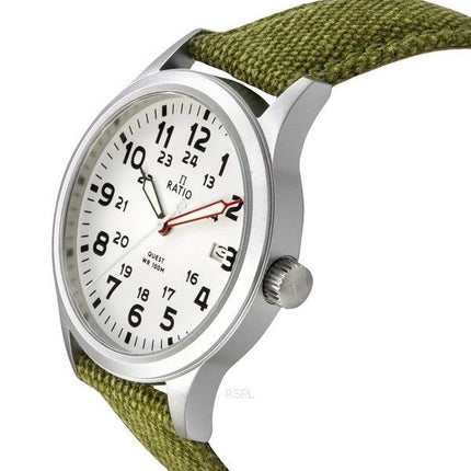 Ratio Quest Men's Field Watch Sapphire Canvas Strap Quartz RTQ027 100M Lewis And Clark Edition