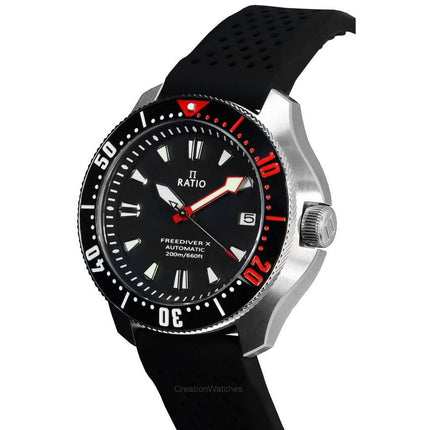 Ratio FreeDiver X Marine Black With Black Ceramic Inlay Automatic Diver RTX001 200M Men's Watch