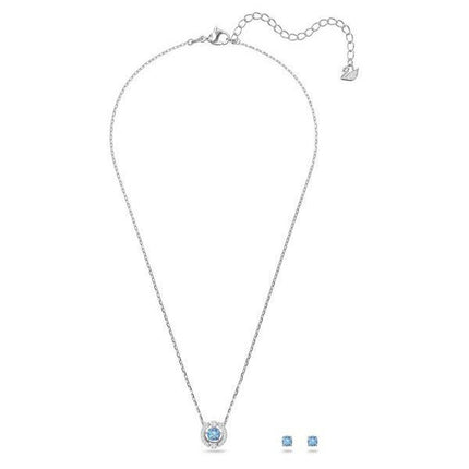 Swarovski Una Rhodium Plated And Zirconia Necklace And Earrings Set 5480485 For Women