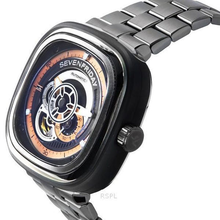 Sevenfriday P-Series Stainless Steel Black Dial Automatic P2C/01M SF-P2C-01M Men's Watch