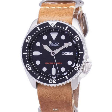 Seiko Automatic SKX007K1-LS18 Diver's 200M Brown Leather Strap Men's Watch