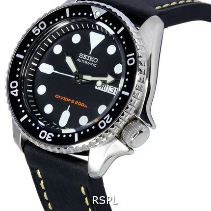 Seiko Automatic Diver's Ratio Black Leather SKX007K1-LS2 200M Men's Watch