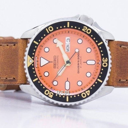 Seiko Automatic Diver's Ratio Brown Leather SKX011J1-LS9 200M Men's Watch