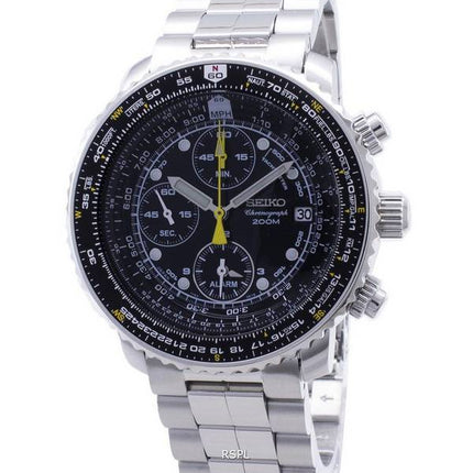 Seiko Flightmaster SNA411 SNA411P1 SNA411P Pilot's Flight Alarm Chronograph Men's Watch