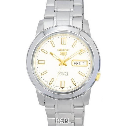 Seiko 5 Stainless Steel White Dial Automatic SNKK07 SNKK07J1 SNKK07J Men's Watch