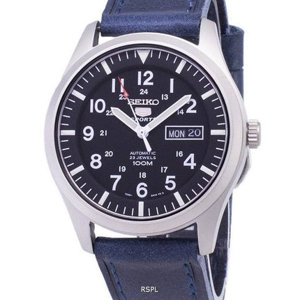 Seiko 5 Sports SNZG15K1-LS13 Automatic Dark Blue Leather Strap Men's Watch