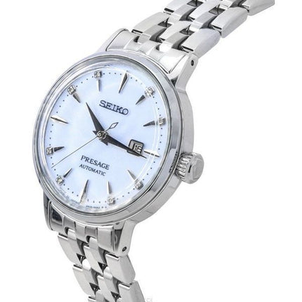 Seiko Presage Cocktail Time Skydiving Diamond Accents Blue Dial Automatic SRE007J1 Womens Watch