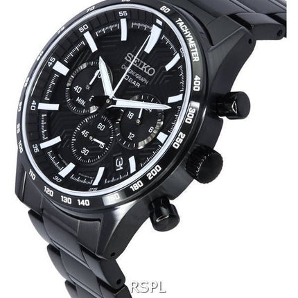 Seiko Urban Sports Chronograph Black Dial Quartz SSB415 SSB415P1 SSB415P 100M Men's Watch