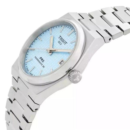 Tissot T-Classic PRX Powermatic 80 Stainless Steel Ice Blue Dial Automatic T137.207.11.351.00 100M Women's Watch