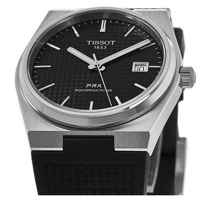 Tissot T-Classic PRX Powermatic 80 Rubber Strap Black Dial Automatic T137.407.17.051.00 100M Mens Watch