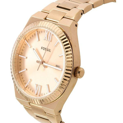 Refurbished Fossil Scarlette Rose Gold Stainless Steel Rose Gold Sunray Dial Quartz ES5258 Women's Watch