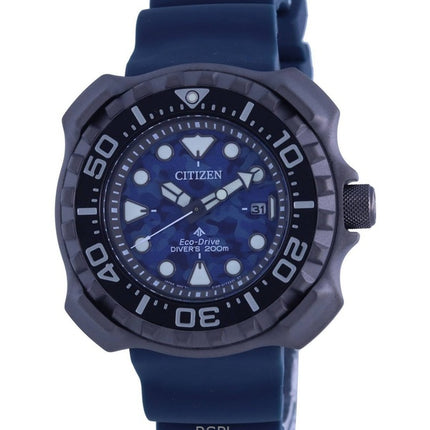 Refurbished Citizen Promaster Polyurethane Strap Blue Dial Eco-Drive Diver's BN0227-09L 200M Men's Watch