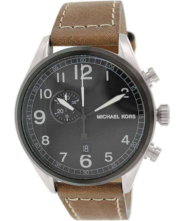 Michael Kors Hanger Black Dial Brown Leather MK7068 Mens Watch