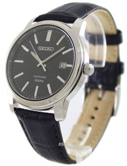 Seiko Quartz Sapphire Black Dial SGEH19P1 SGEH19P Mens Watch