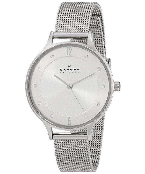 Skagen Gitte Silver Dial Crystals Stainless Steel SKW2140 Womens Watch