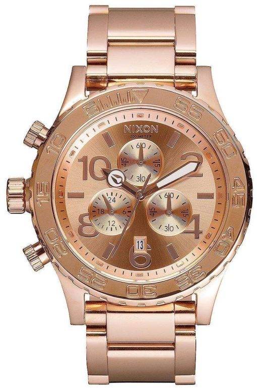 Nixon Quartz Chronograph Rose Gold-Plated 200M A037-897-00 Mens Watch