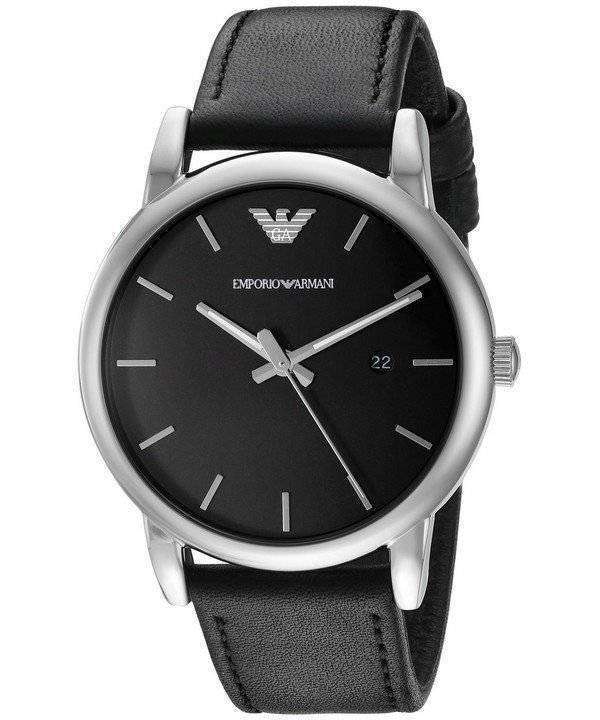 Emporio Armani Classic Black Dial Black Leather AR1692 Mens Watch Canada