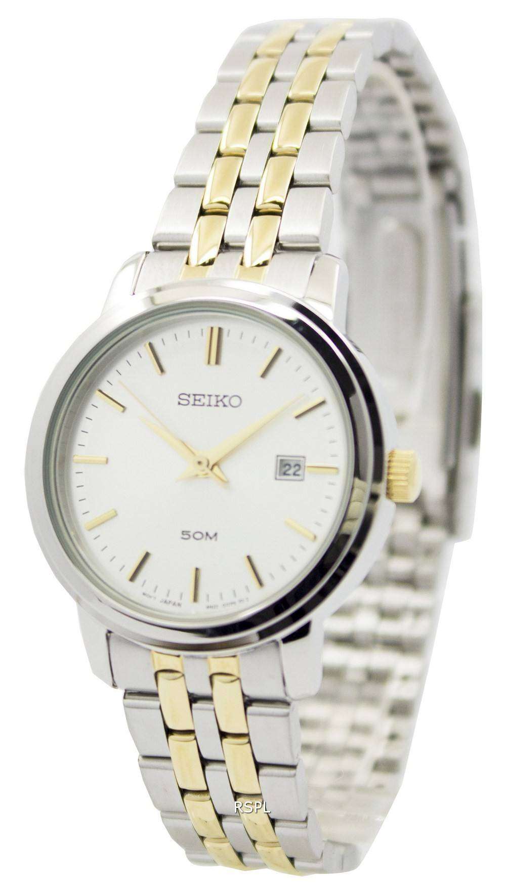 Seiko Quartz Two Tone Stainless Steel SUR825P1 SUR825P Womens Watch