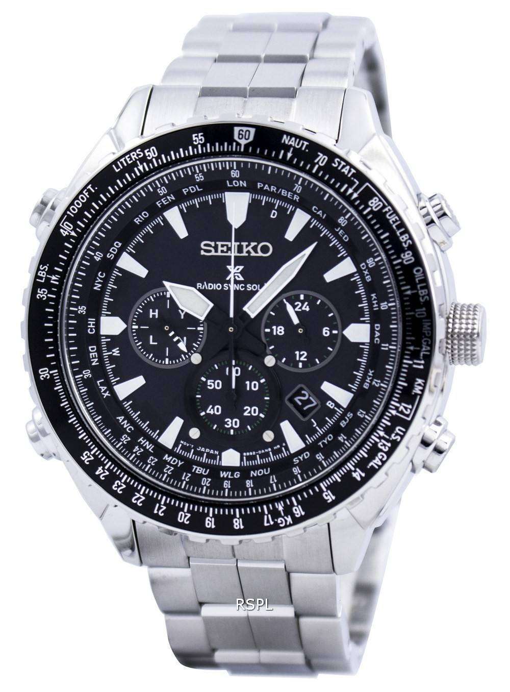 Seiko Prospex Radio Sync Solar World Time Chronograph SSG001 SSG001P1 ...